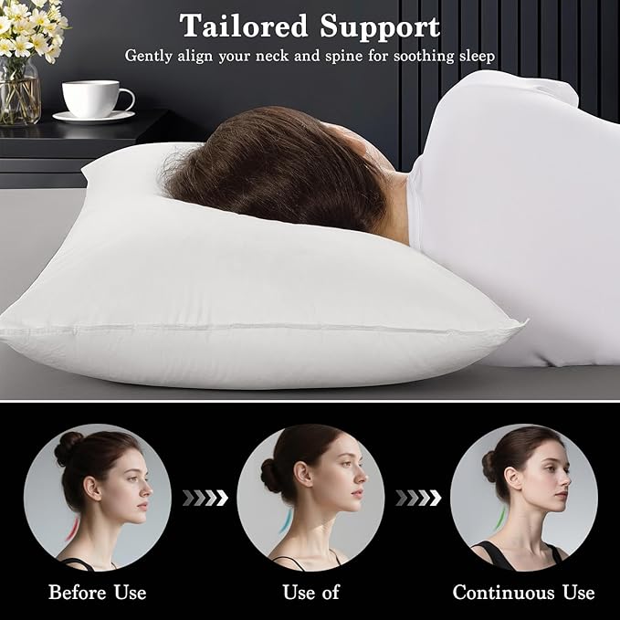 100% Cotton Bed Pillow - Queen - 2 Pack