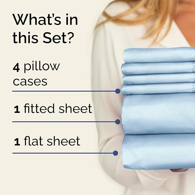 Cooling Bed Sheet Set - King - 16 in Deep Pocket - 6 Piece