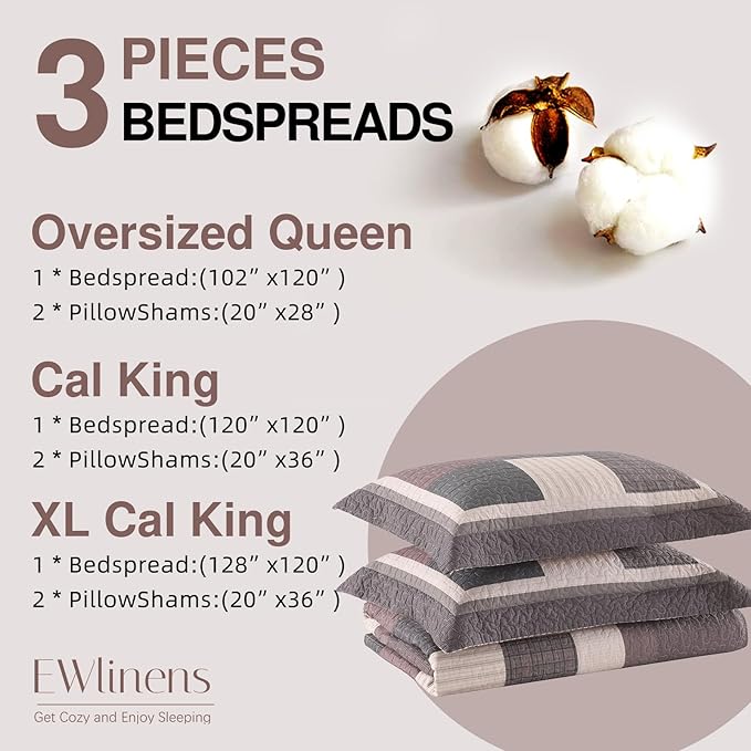 100% Cotton Bedding Set - Queen - 3 Piece