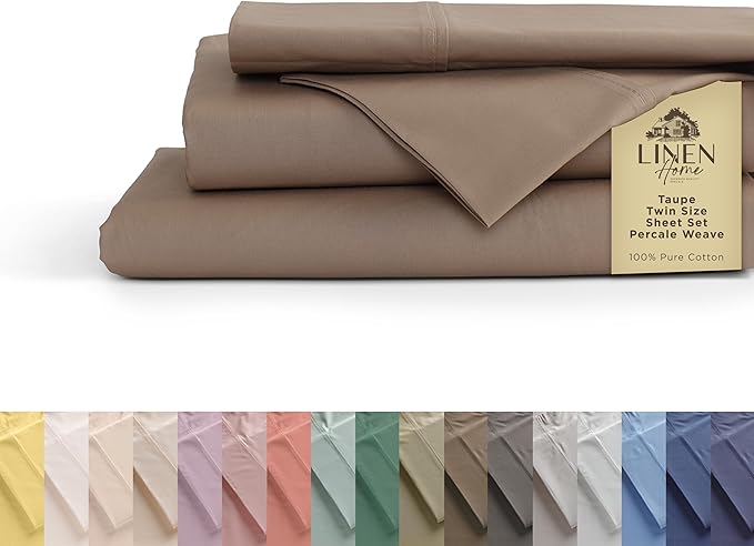 100% Cotton Bed Sheet Set - Twin - 3 Piece