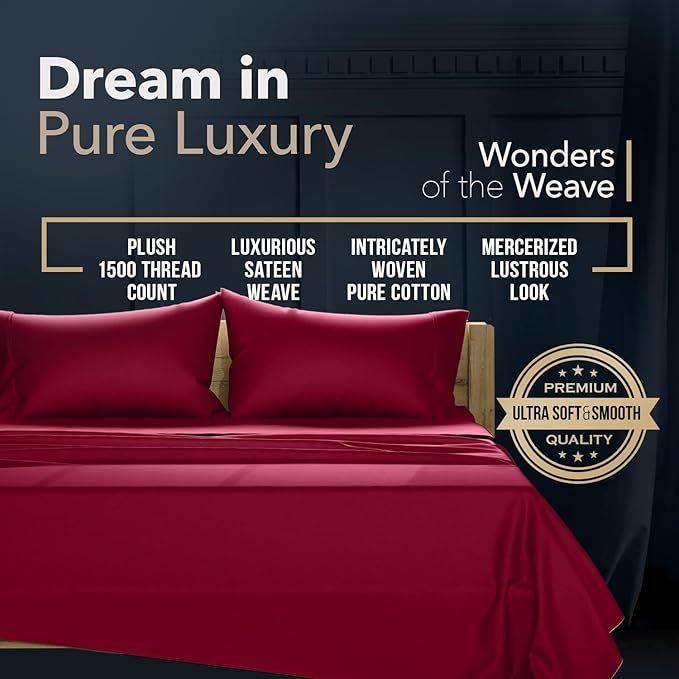 Linen Cooling Bed Sheet Set - Queen - 17 in Deep Pocket - 4 Piece