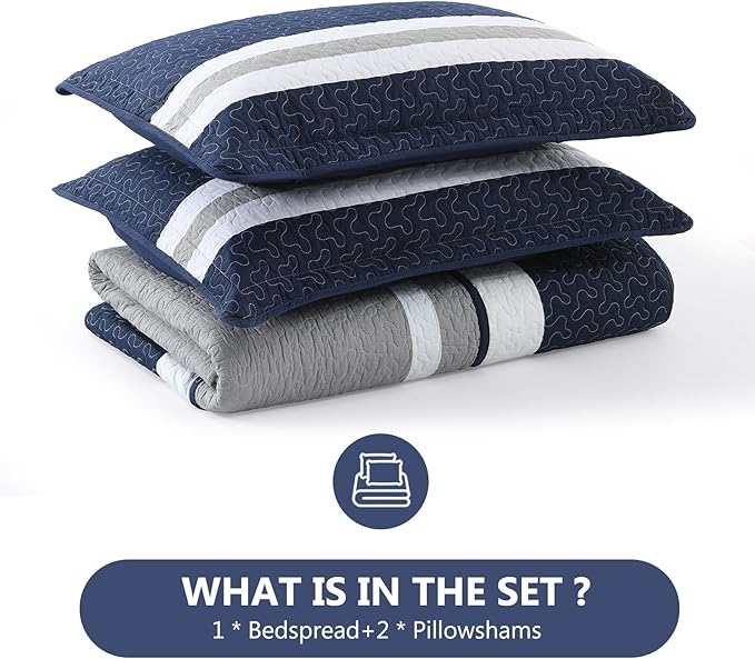 100% Cotton Bedding Set - Queen - 3 Piece