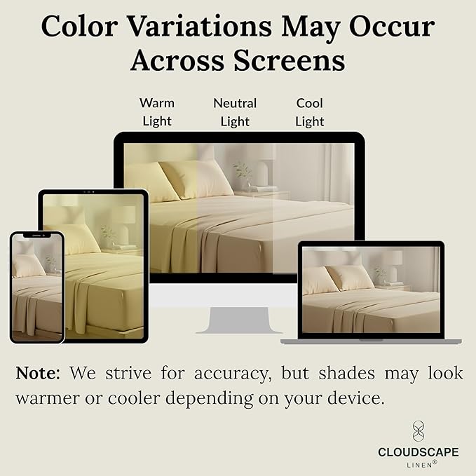 Linen Bed Sheet Set - California King - 4 Piece
