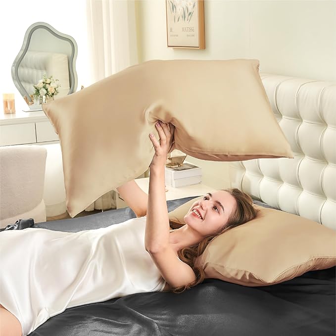 Mulberry Silk Cooling Pillowcase Set - Standard - 20 x 26 in - 2 Pack