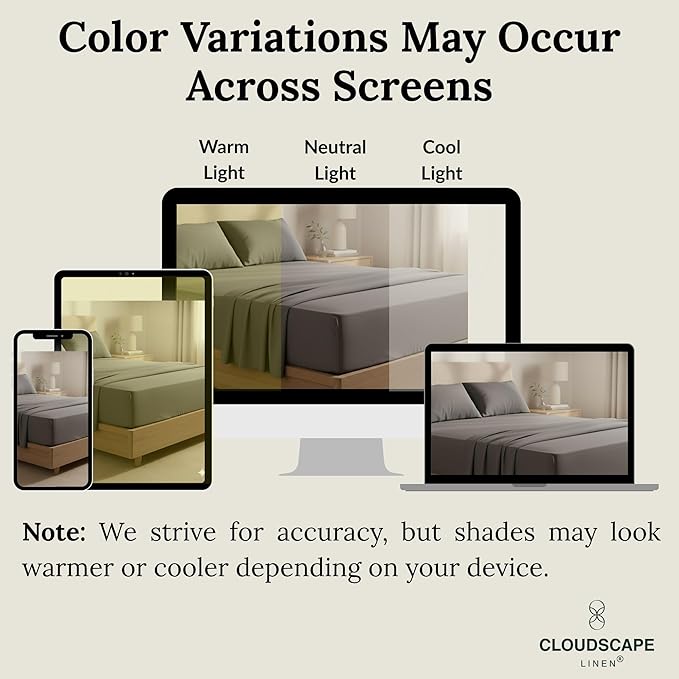 Linen Bed Sheet Set - California King - 4 Piece