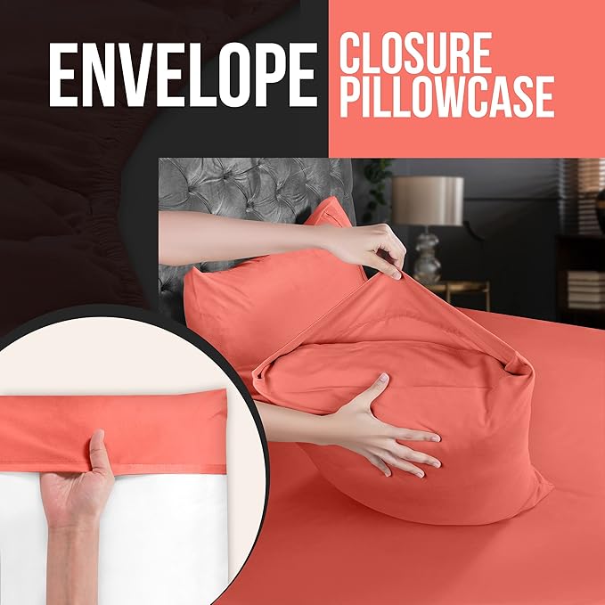 Microfiber Pillowcase Set - King - 20 x 40 in - 4 Pack