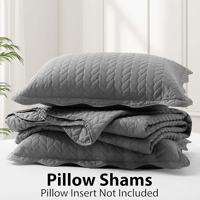 Microfiber Quilt Set - King - 3 Piece