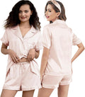 Satin Shorts Pajama Set - 3 Piece
