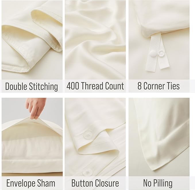 Bamboo Cooling Duvet Cover Set - California King - 3 Piece