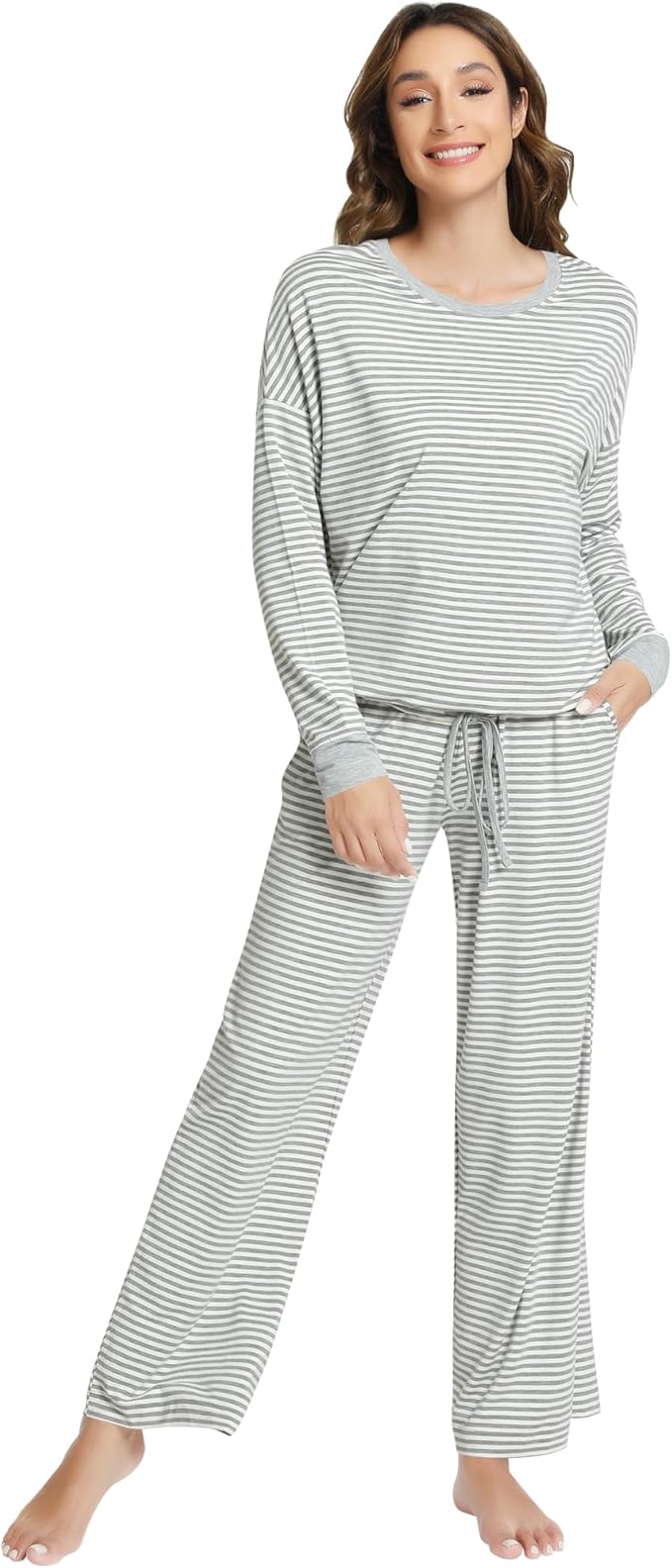 Women's Bamboo Pants Pajama Set - Long Sleeve - 2 Piece