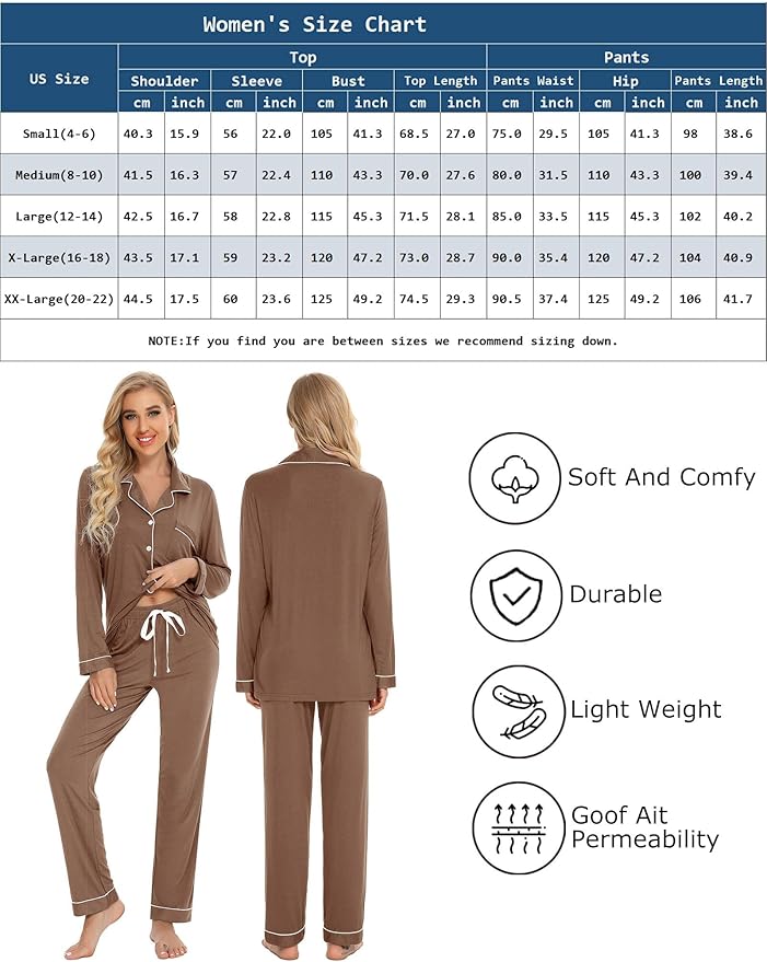Women's Pants Pajama Set - Long Sleeve - 2 Piece