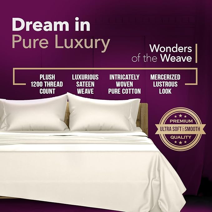 Linen Cooling Bed Sheet Set - King - 17 in Deep Pocket - 4 Piece
