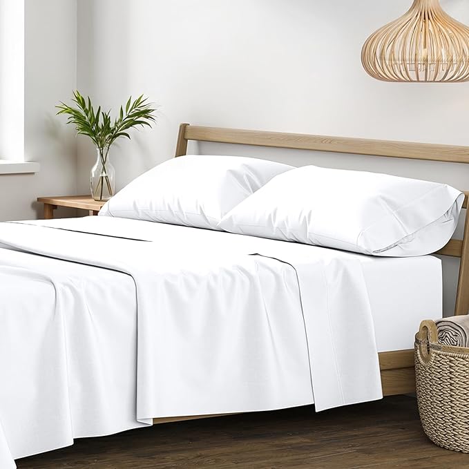 Linen Cooling Bed Sheet Set - Queen - 17 in Deep Pocket - 4 Piece