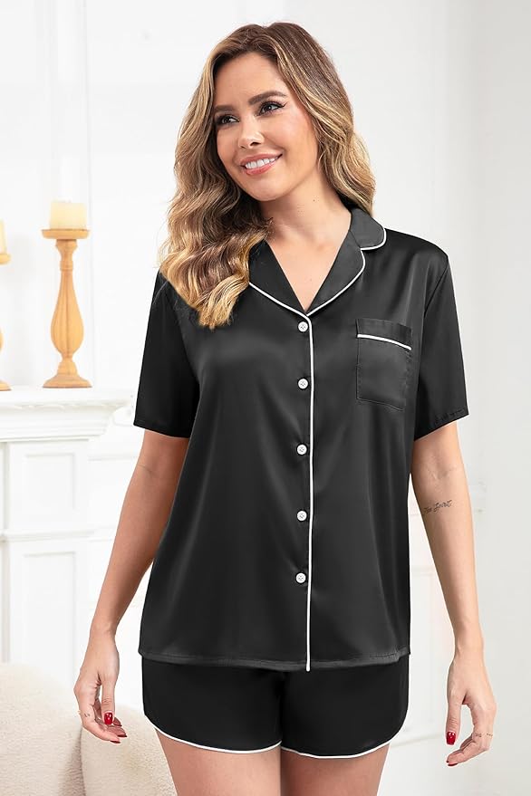 Women's Shorts Pajama Set - Short Sleeve - 2 Piece