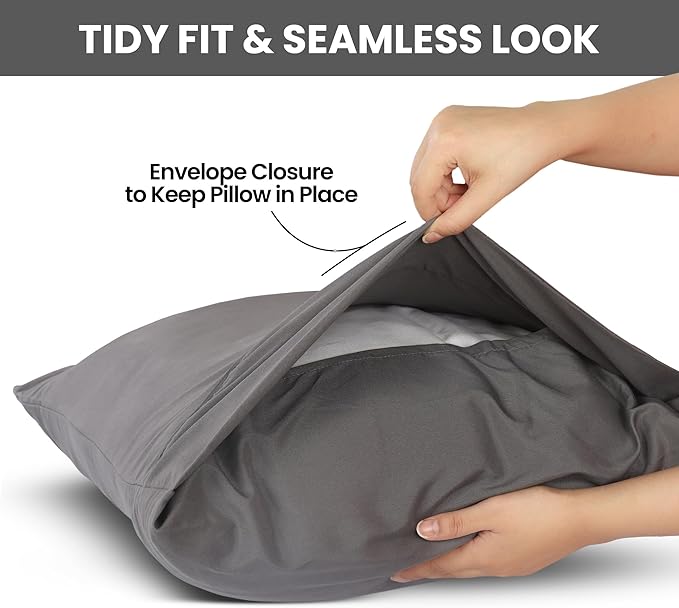 Microfiber Pillowcase Set - King - 20 x 40 in - 2 Pack