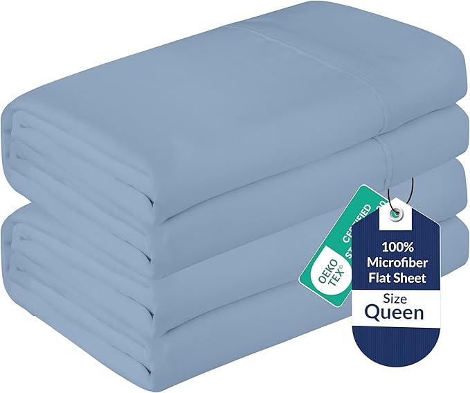 Microfiber Flat Sheet - Queen - 2 Pack