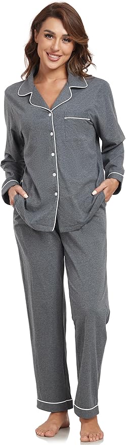 100% Cotton Pants Pajama Set - Long Sleeve - 2 Piece