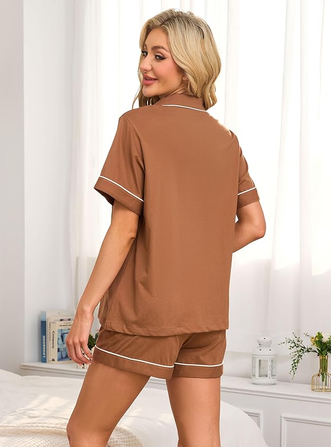 100% Cotton Pajama Set - Short Sleeve - 2 Piece