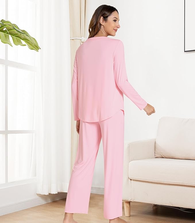 Women's Bamboo Pants Pajama Set - Long Sleeve - 2 Piece