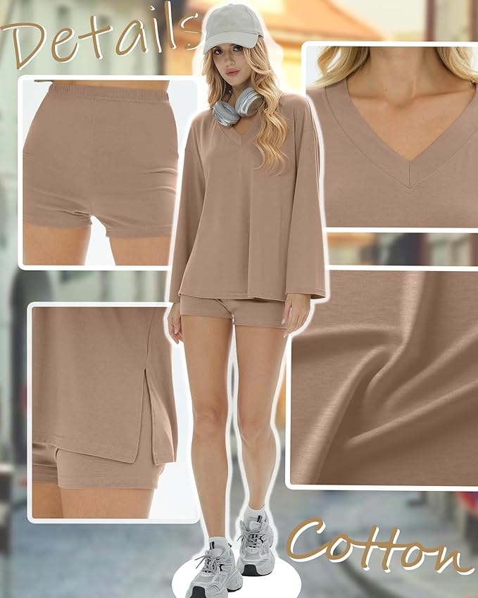 Women's Shorts Pajama Set - Long Sleeve - 2 Piece
