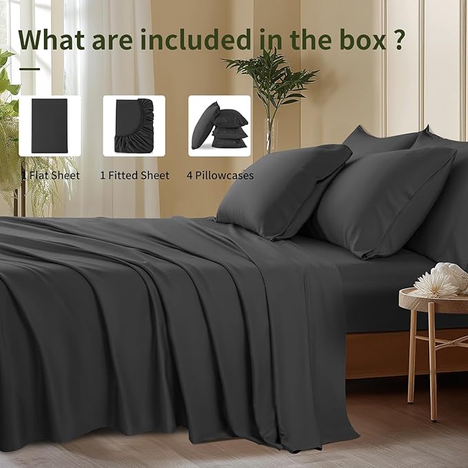 Bamboo Cooling Bed Sheet Set - Queen - 6 Piece