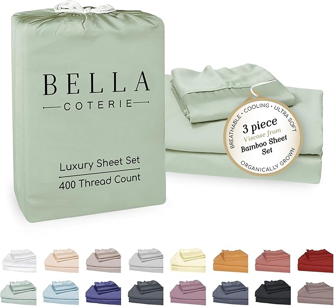 Bamboo Cooling Bed Sheet Set - Twin XL - 18 in Deep Pocket