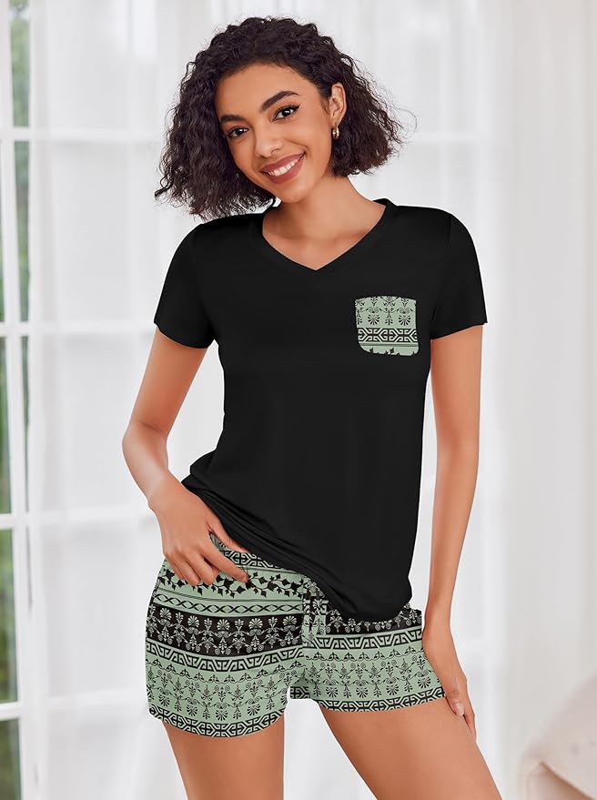 Women's Pajama Set - Short Sleeve - 2 Piece