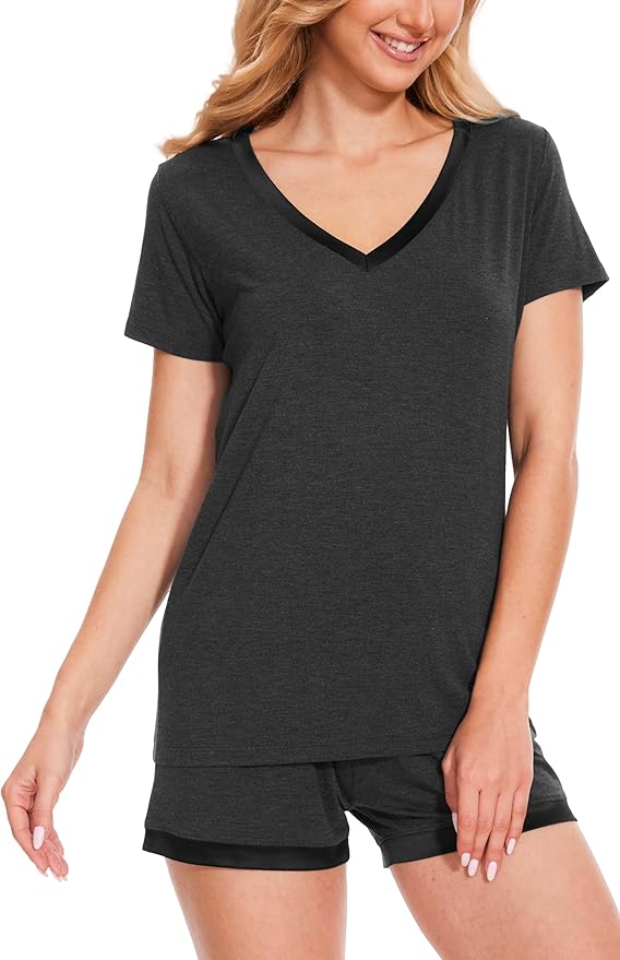 Bamboo Shorts Pajama Set - Short Sleeve - 2 Piece
