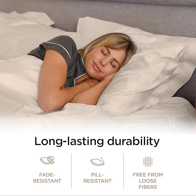 100% Cotton Cooling Bed Sheet Set - Queen - 4 Piece
