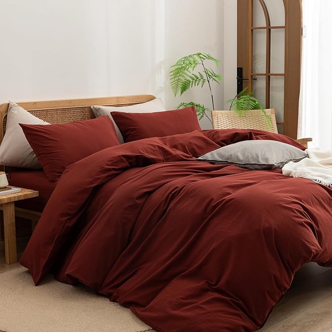 Linen Duvet Cover Set - Queen - 3 Piece