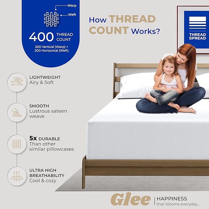 100% Cotton Cooling Pillowcase - Queen