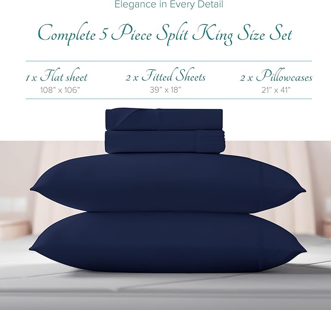 Linen Cooling Bed Sheet Set - Split King - 5 Piece