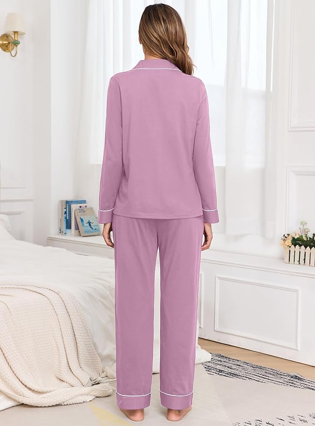 Women's 100% Cotton Pajama Set - Long Sleeve - 2 Piece