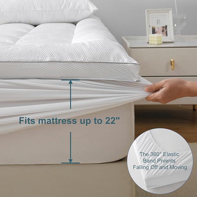 Down Alternative Cooling Mattress Pad - King - 22 in Deep Pocket