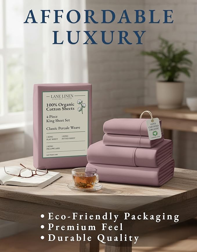 Linen Bed Sheet Set - King - 4 Piece