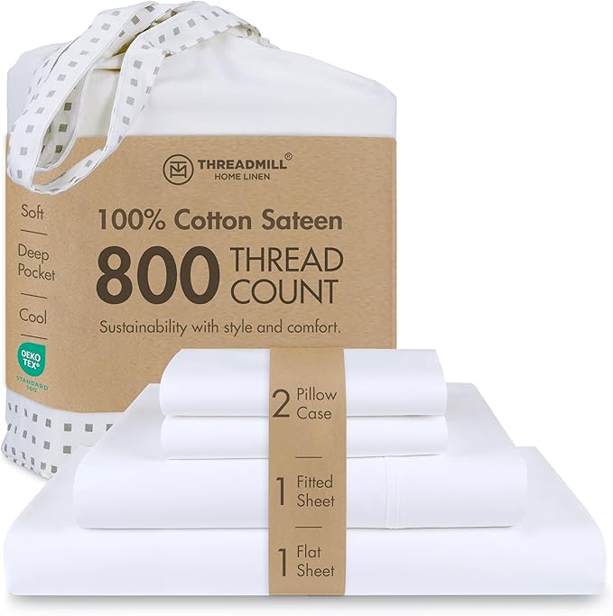 100% Cotton Bed Sheet Set - King - 16 in Deep Pocket - 4 Piece