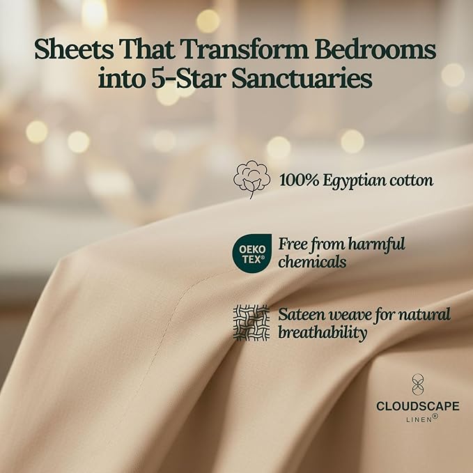 Linen Bed Sheet Set - California King - 4 Piece