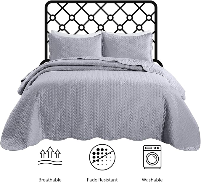 Microfiber Quilt Set - California King - 3 Piece