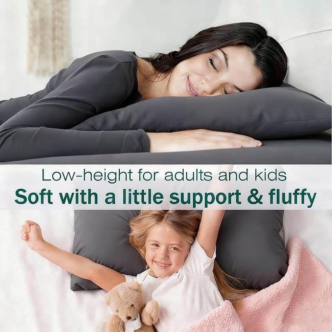 Down Alternative Bed Pillow - King - 20 x 36 in - 2 Piece