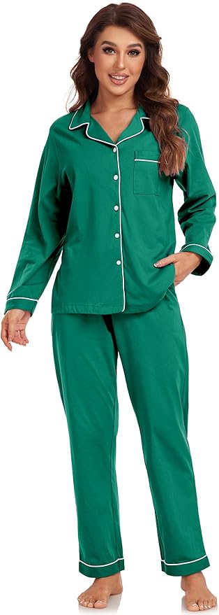 100% Cotton Pants Pajama Set - Long Sleeve - 2 Piece