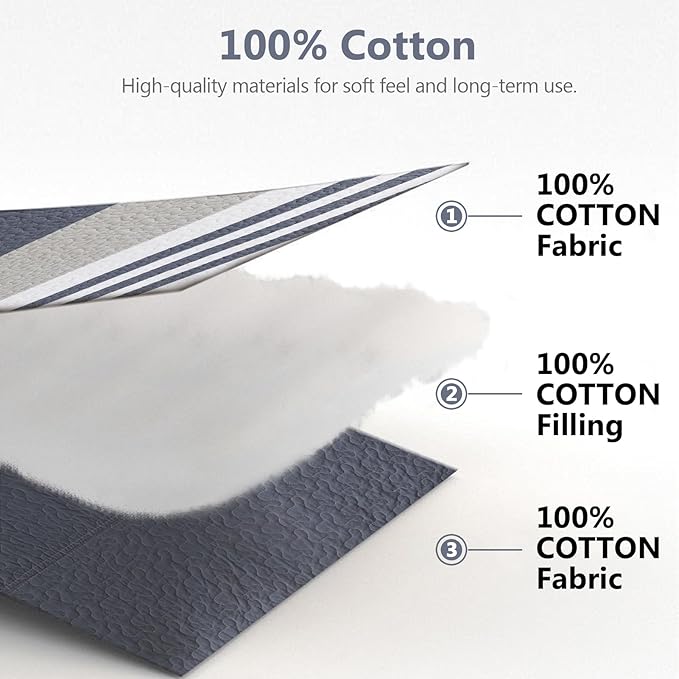 100% Cotton Bedding Set - Queen - 3 Piece