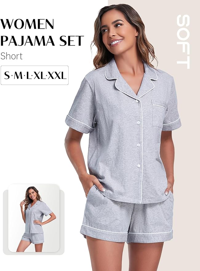 Women's Pajama Set - Short Sleeve - 2 Piece