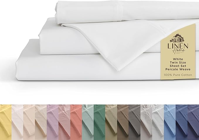 100% Cotton Bed Sheet Set - Twin - 3 Piece