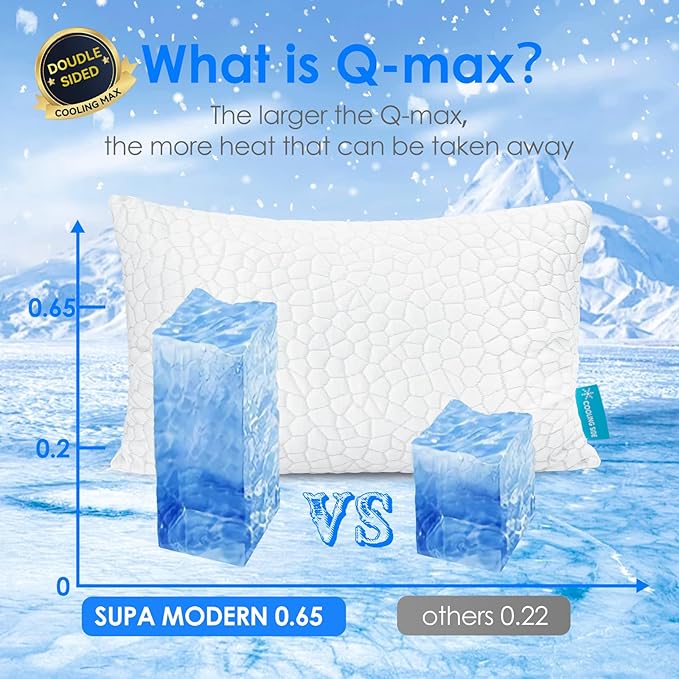Memory Foam Cooling Bed Pillow - King - 2 Piece