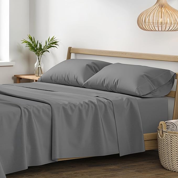 Linen Cooling Bed Sheet Set - Queen - 17 in Deep Pocket - 4 Piece