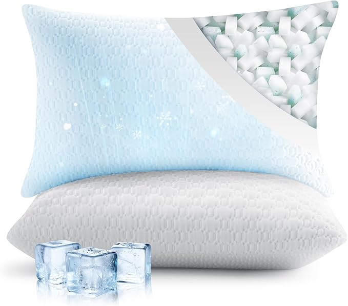 Memory Foam Cooling Bed Pillow - King - 2 Piece
