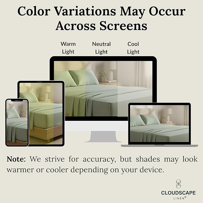 Linen Bed Sheet Set - King - 4 Piece