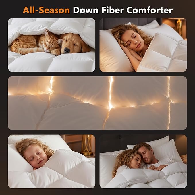 100% Cotton Duvets Down Comforter - Queen - 90 x 90 in