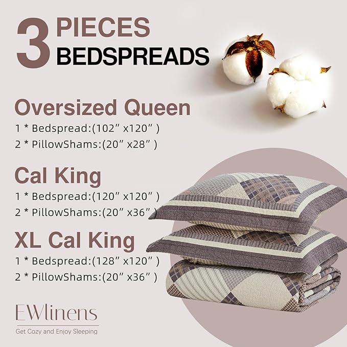 100% Cotton Bedding Set - Queen - 3 Piece
