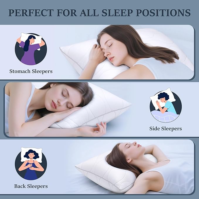 Microfiber Cooling Bed Pillow - Queen - 2 Piece